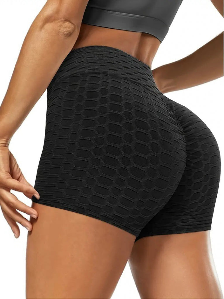 Women's Ruched Butt Seamless Textured Mini Compression Leggings