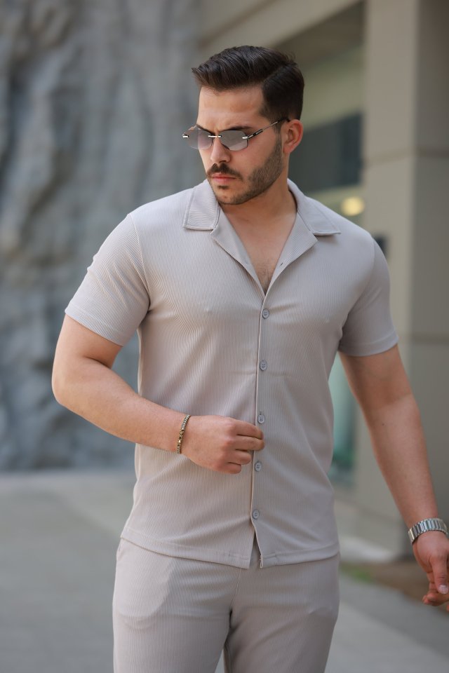 Men's Ottoman Fabric Pants and Shirt Set