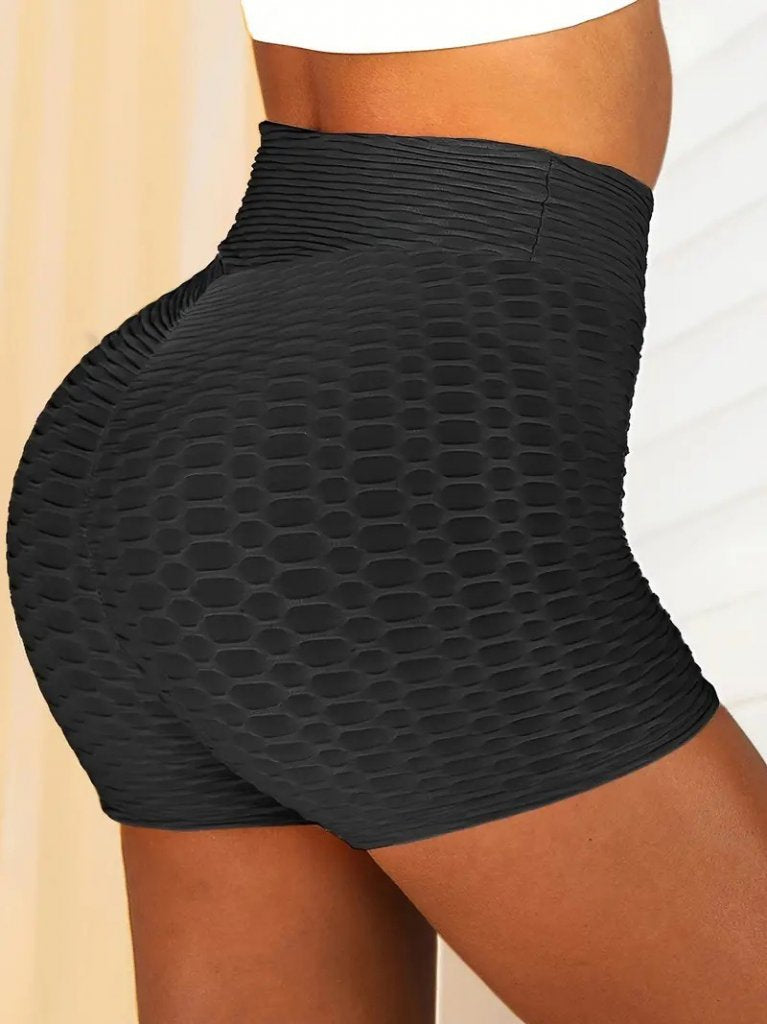 Women's Ruched Butt Seamless Textured Mini Compression Leggings