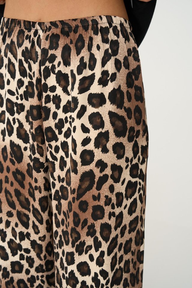Lastikli Pantolon - Leopar