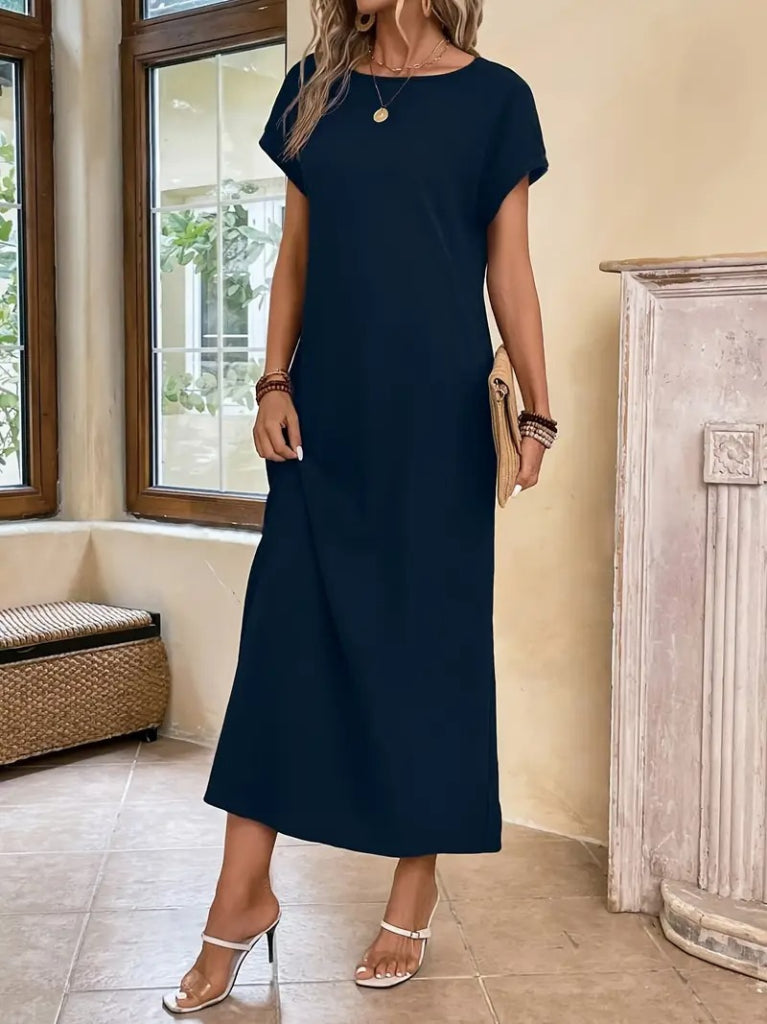 Women's Long Sleeve V-Neck Viscose Dress