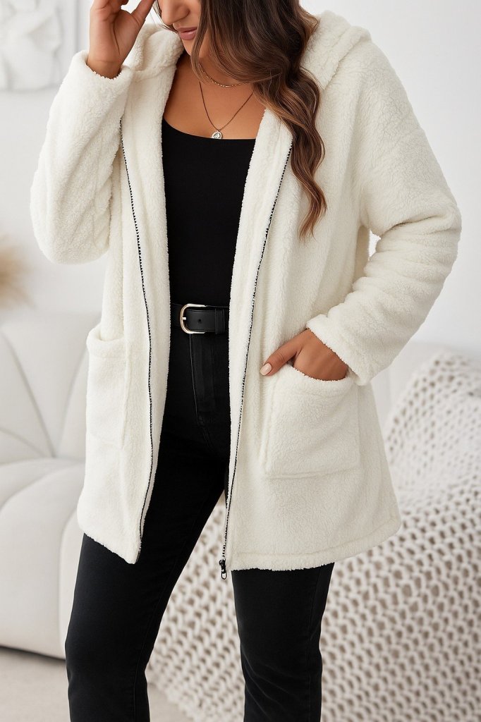 Women's Long Sleeve Hooded Full Zip Pocket Welsoft Jacket