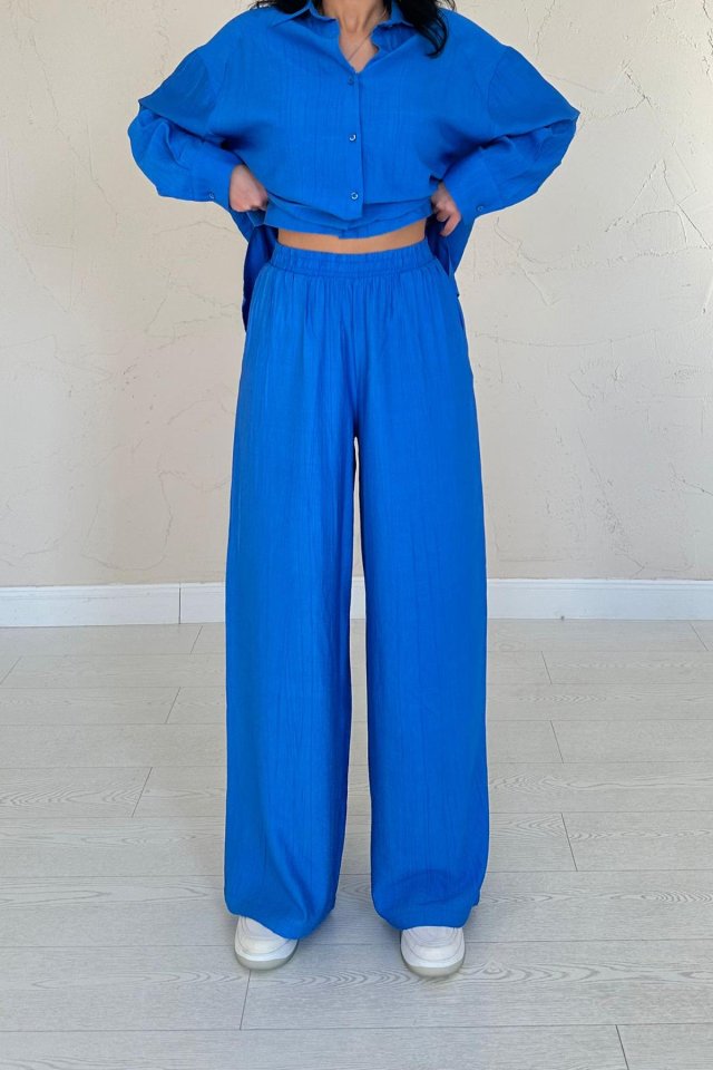 Saks Alice Gömlek Ve Bol Kesim Pantolon Takım