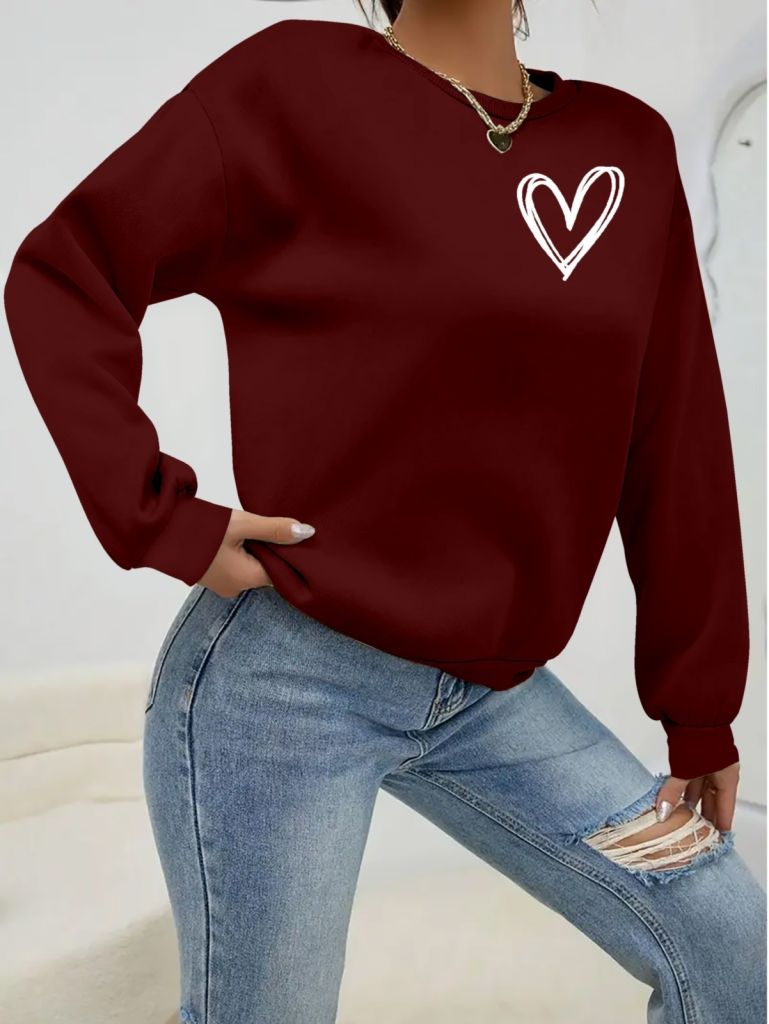 Women's Long-Sleeved Crew Neck Viscose Two-Yarn Blouse