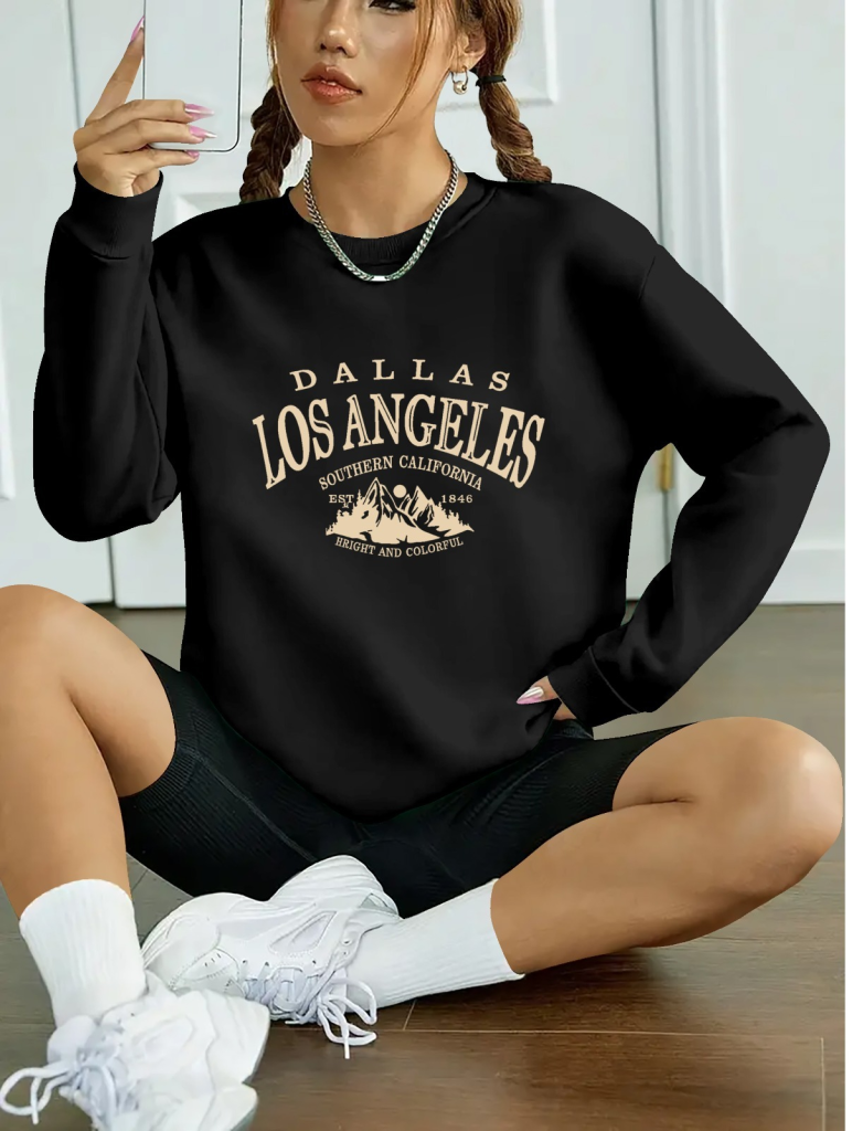 Women's Long-Sleeved Crew Neck Viscose Two-Yarn Blouse