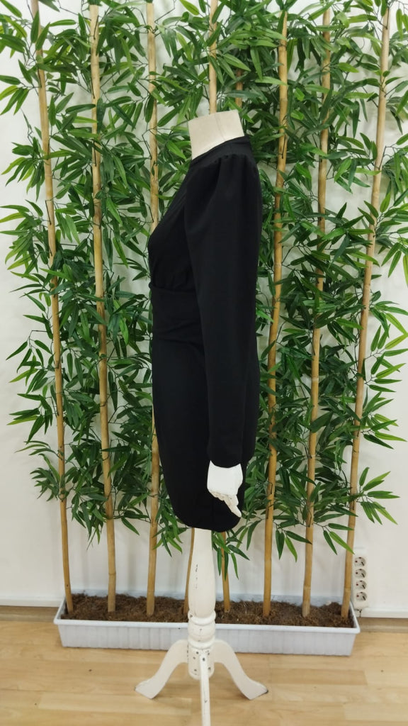 Kadın Uzun Kollu Bisiklet Yaka Bel Kemer Detay Ithal Krep Elbise