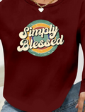Women's Long-Sleeved Crew Neck Viscose Two-Yarn Blouse