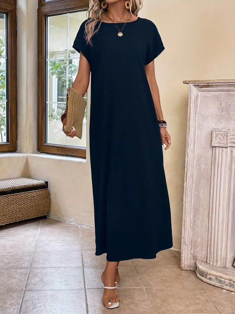 Women's Long Sleeve V-Neck Viscose Dress