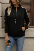 Women's Long Sleeve Turtleneck Zip-Front Fleece Blouse