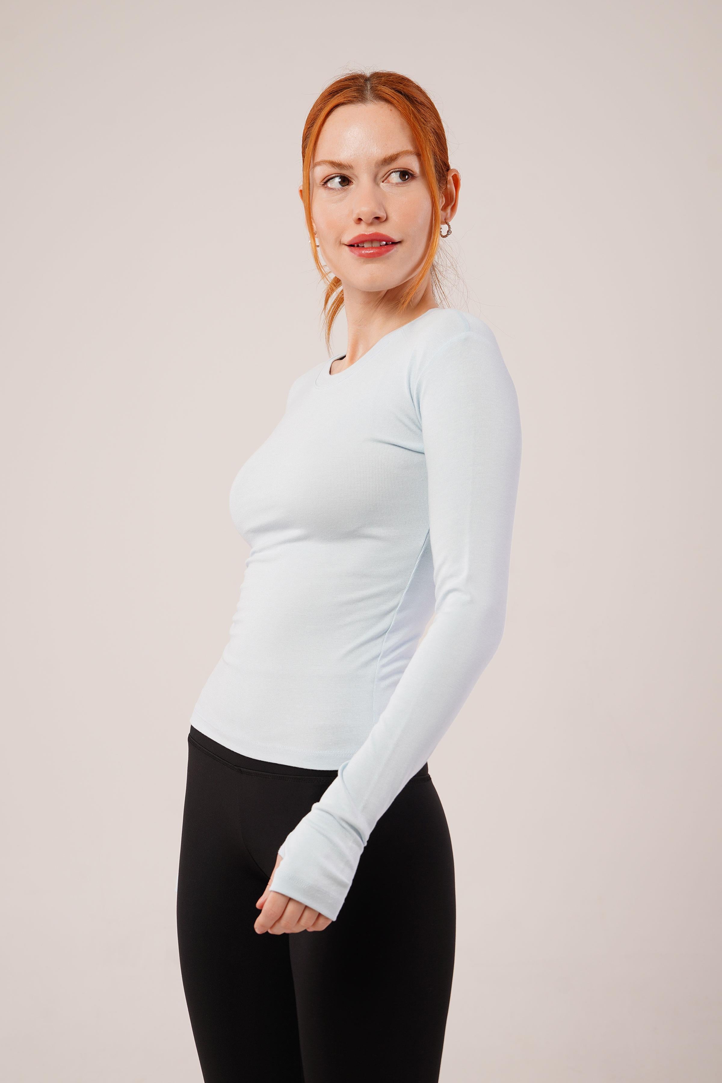 Uzun Kollu Basic Bebe Mavisi Bluz