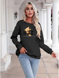 Women's Long-Sleeved Crew Neck Viscose Two-Yarn Blouse