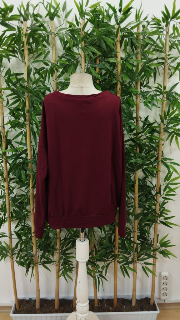 Women's Long-Sleeved Crew Neck Viscose Two-Yarn Blouse