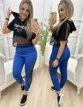 Women's High Waisted Mesh Detail Slim Fit Viscose Double Thread Trousers