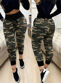 Women's High-Waisted Lace-Up Patterned Two-Thread Trousers