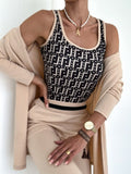 Women's Long-Sleeved Crepe Three-Piece Set