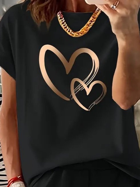 Women's Short Sleeve Crew Neck Viscose Two-Thread Blouse and Shorts Two-Piece Set
