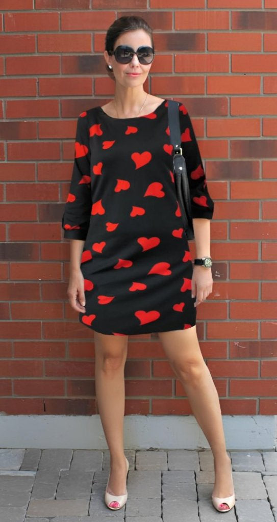 Women's Long Sleeve Crew Neck Scuba Mini Dress