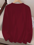 Women's Long-Sleeve Crewneck Viscose Blouse with Youdesen Detail