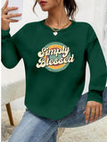 Women's Long-Sleeved Crew Neck Viscose Two-Yarn Blouse