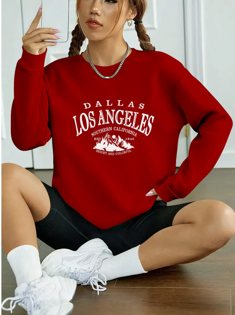 Women's Long-Sleeved Crew Neck Viscose Two-Yarn Blouse