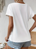Women's Short Sleeve Asymmetrical Cut Gathered Waist Knot Detail Viscose Blouse
