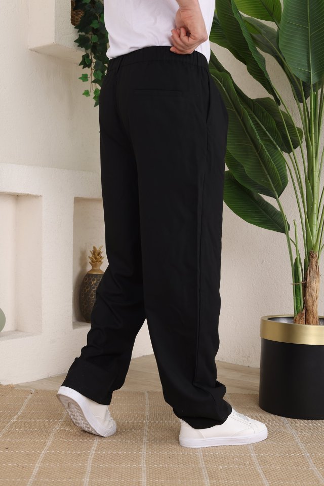 Erkek Beli Lastikli Pileli Baggy Pantolon