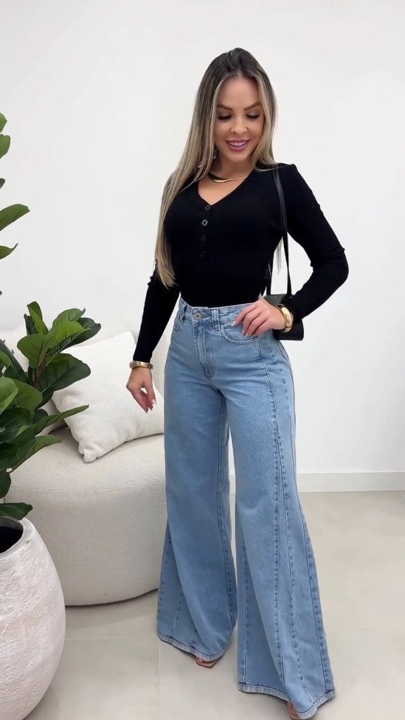 Women's High Waist Wide Leg Jeans