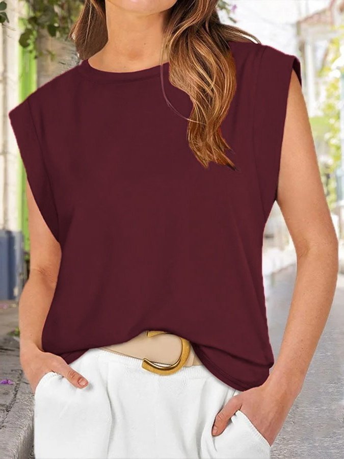 Women's Short Sleeve Crew Neck Viscose Blouse