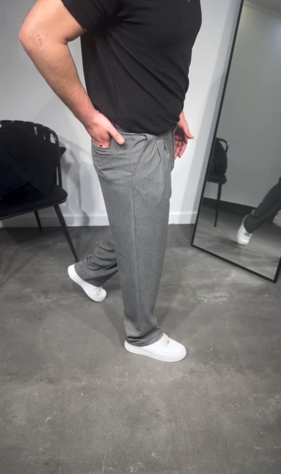 Erkek Pileli Kumaş Baggy Pantolon