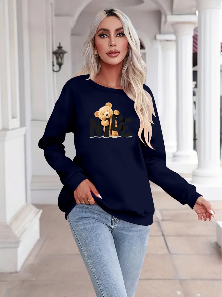 Women's Long-Sleeved Crew Neck Viscose Two-Yarn Blouse