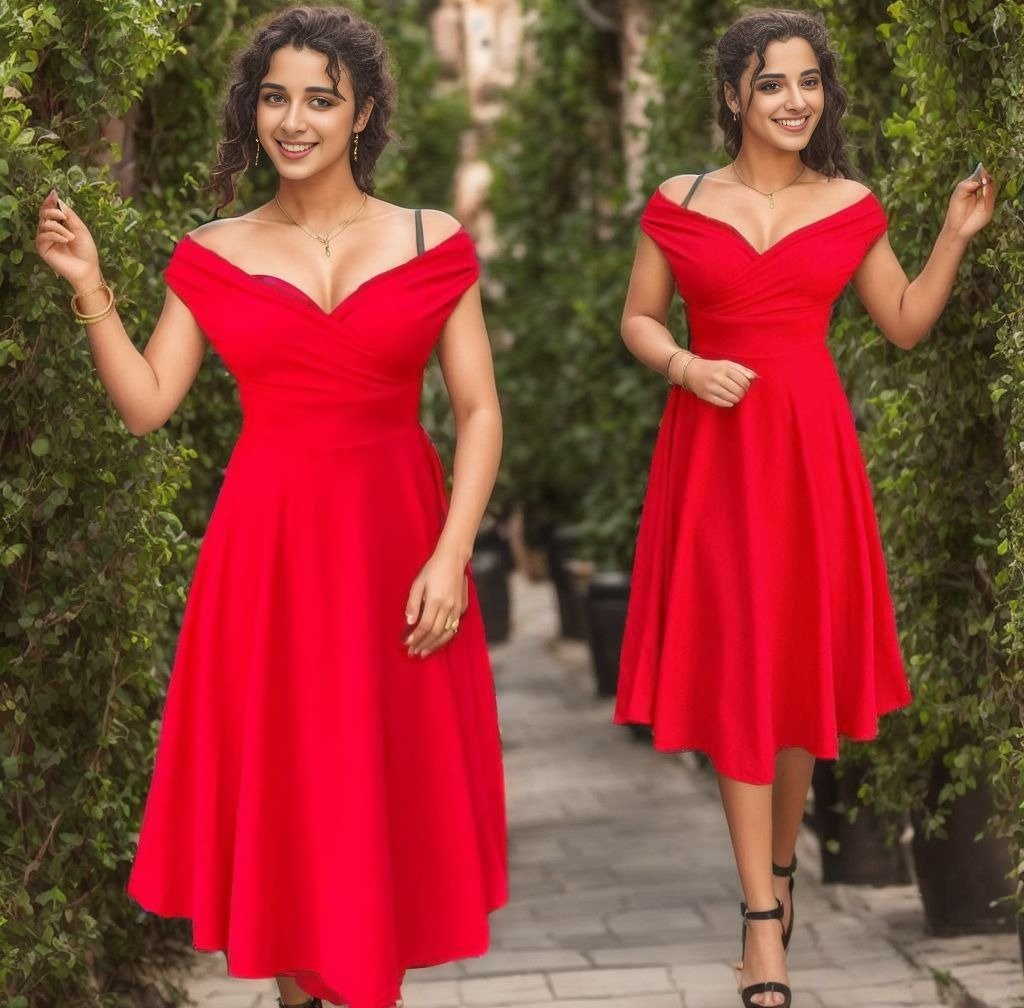 Women's Short Sleeve Crossover Neckline Ruffled Crepe Dress