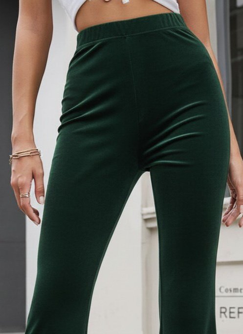 Women's High-Waist Wide-Leg Velvet Trousers