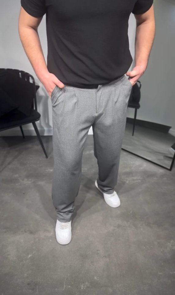 Erkek Pileli Kumaş Baggy Pantolon