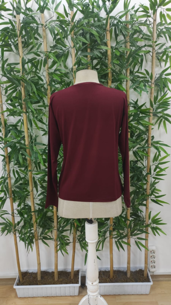 Women's Long Sleeve Crew Neck Smiley Face Pattern Viscose Blouse