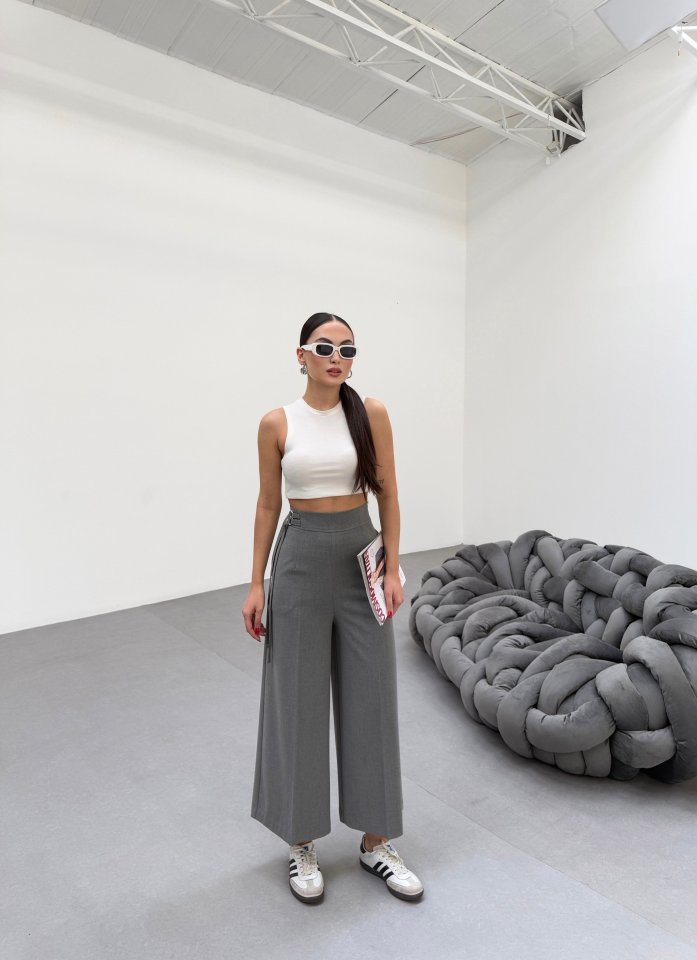 230 Gr Poly Viscose Full Lycra Metal Toka Aksesuarli Pantolon