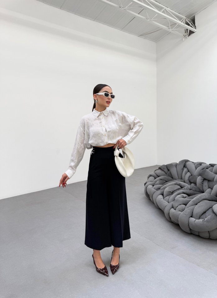 230 Gr Poly Viscose Full Lycra Metal Toka Aksesuarli Pantolon