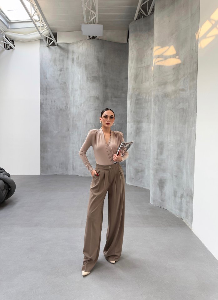 230 Gr Poly Viscose Full Lycra Pi̇leli̇ Palazzo Pantolon