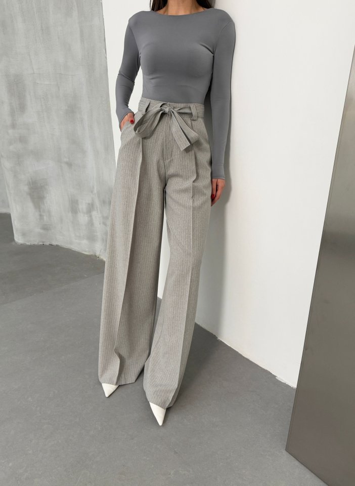 Sante Striped Belted Palazzo Trousers
