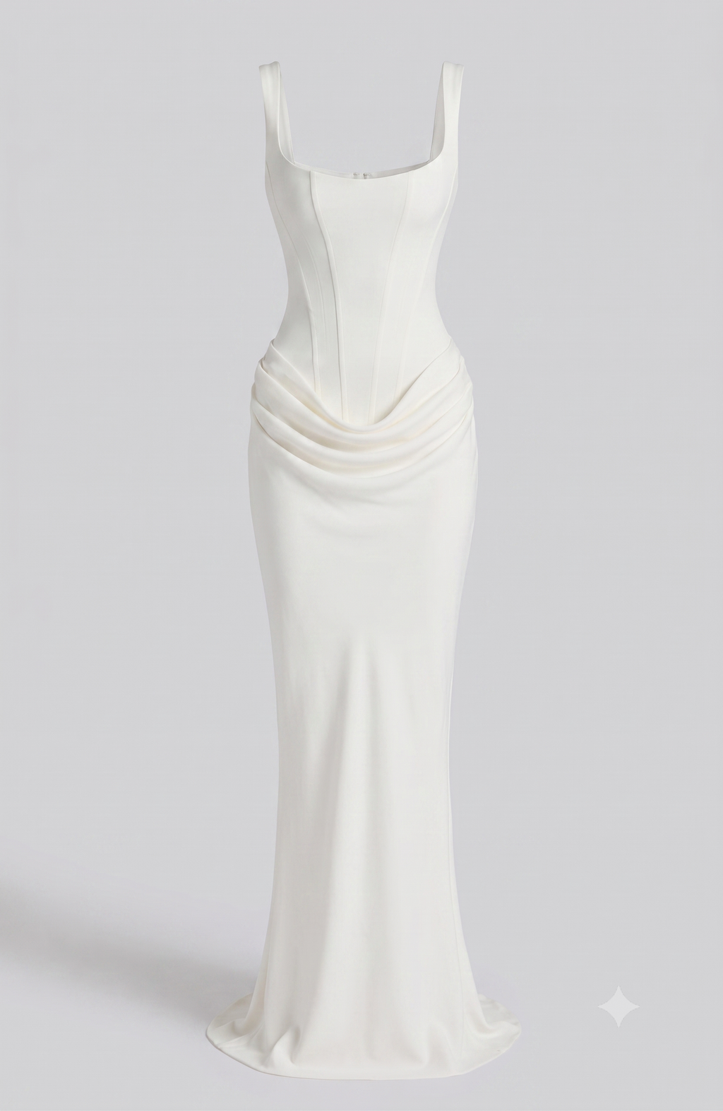Women's Trendy Aura Satin Pleated Skirt Detail Woven Crepe Maxi Dress