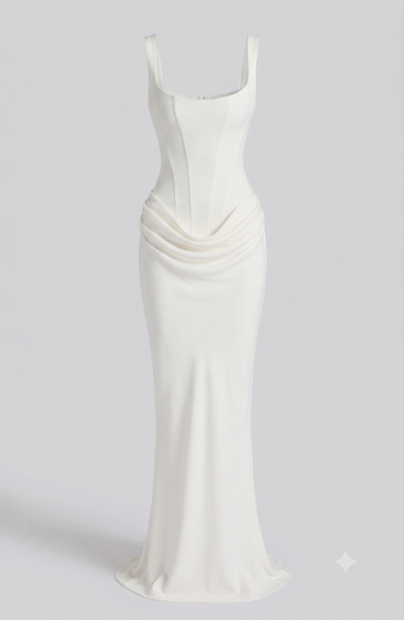 Women's Trendy Aura Satin Pleated Skirt Detail Woven Crepe Maxi Dress