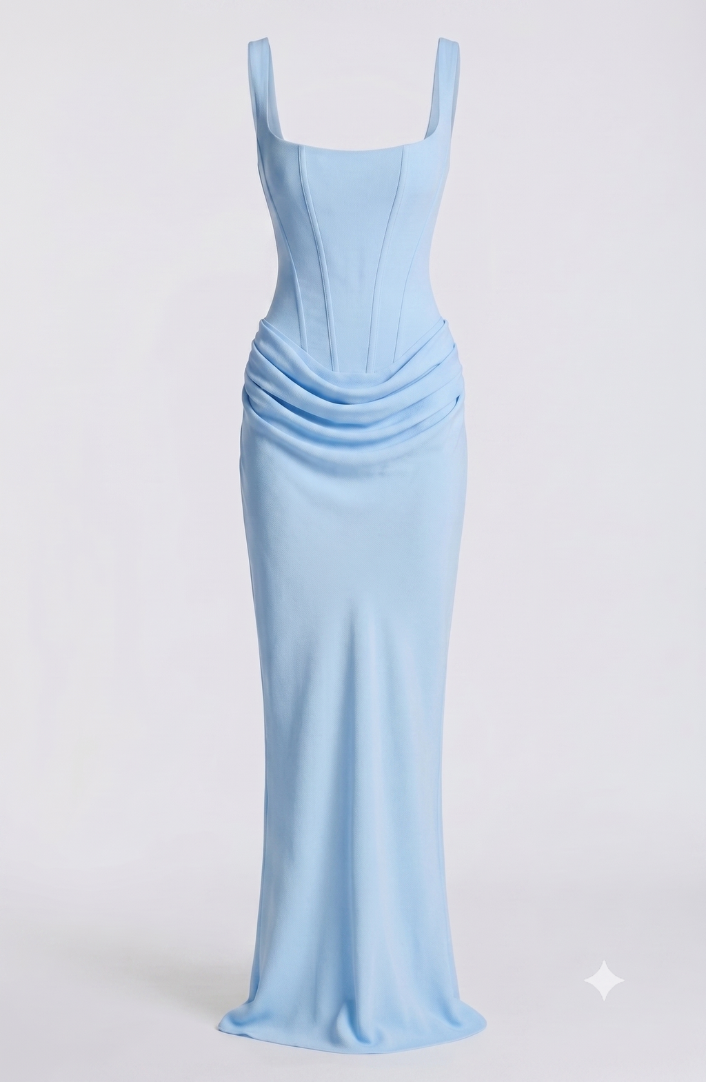 Women's Trendy Aura Satin Pleated Skirt Detail Woven Crepe Maxi Dress