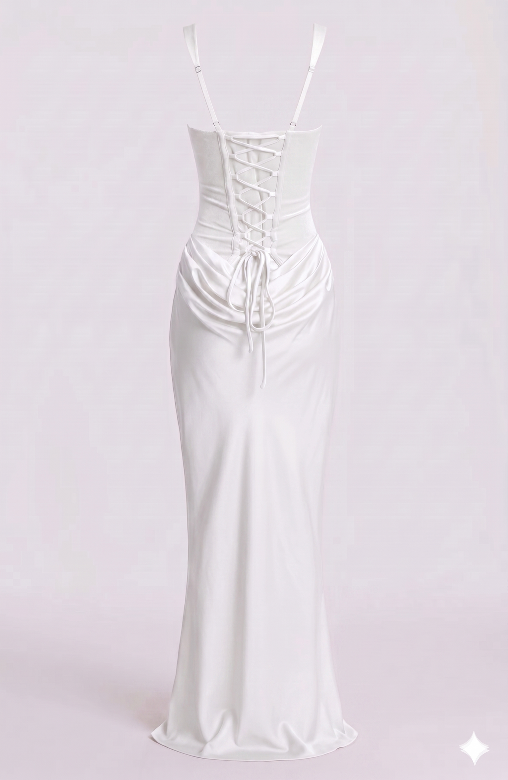 Women's Trendy Aura Satin Pleated Skirt Detail Woven Crepe Maxi Dress
