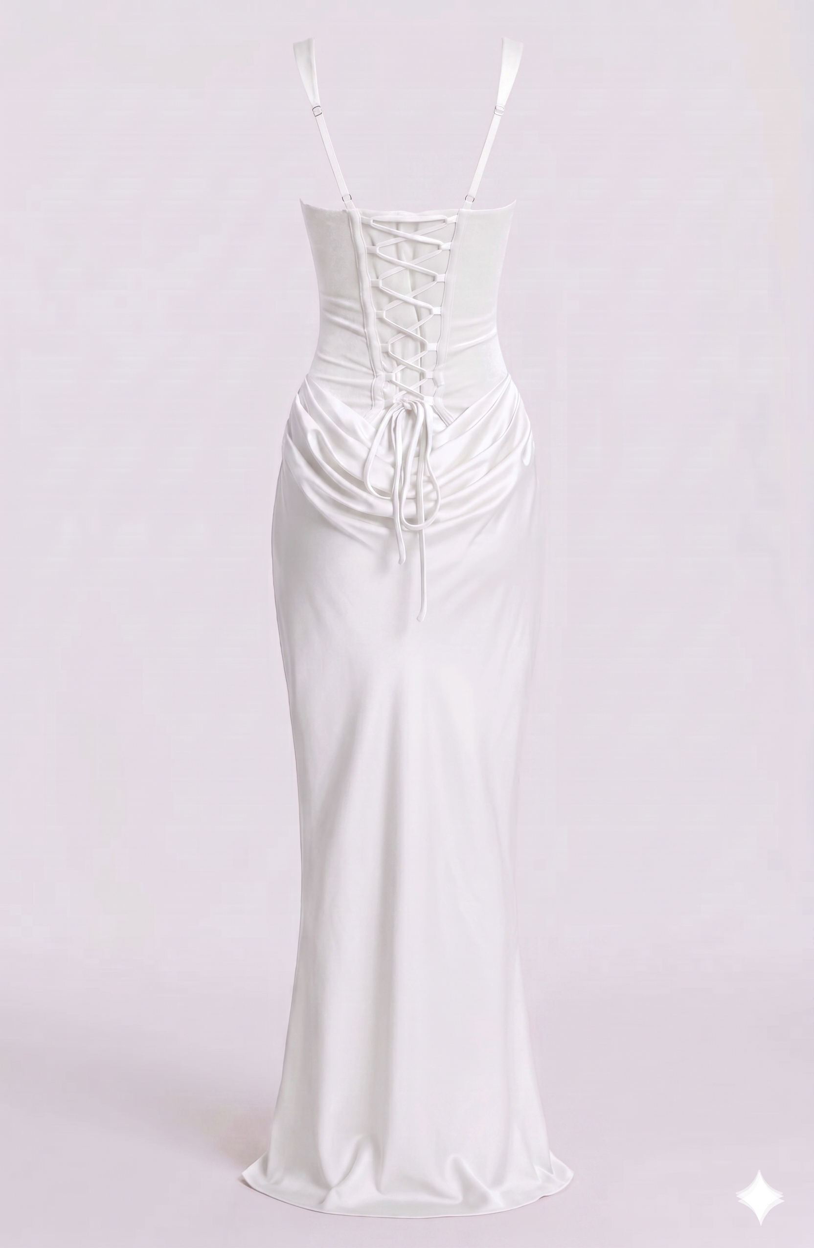 Women's Trendy Aura Satin Pleated Skirt Detail Woven Crepe Maxi Dress