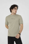 Unisex Bisiklet Yaka Slim Fit T-Shirt- Açık Yeşil