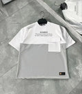 Unisex Torba Cep Detaylı  Parçalı T-Shirt - Gri
