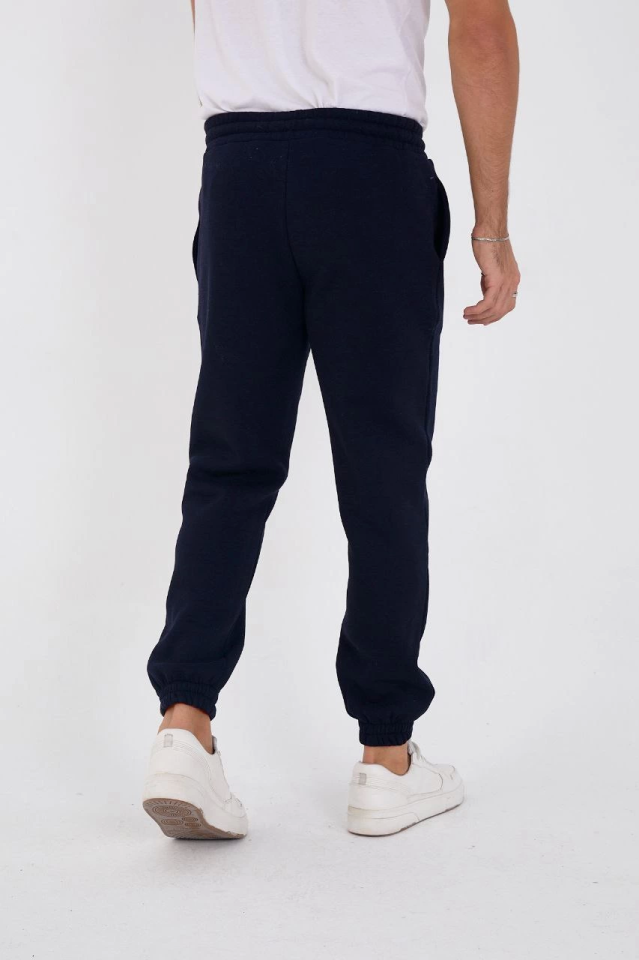 Unisex Winter Three-Thread Elastic Sweatpants - Navy Blue
