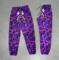 Two-Thread Seasonal Bape Embroidered Sweatpants - Purple