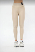 Women's High Waisted Shaping and Compressing Fleece Lined Leggings - Beige