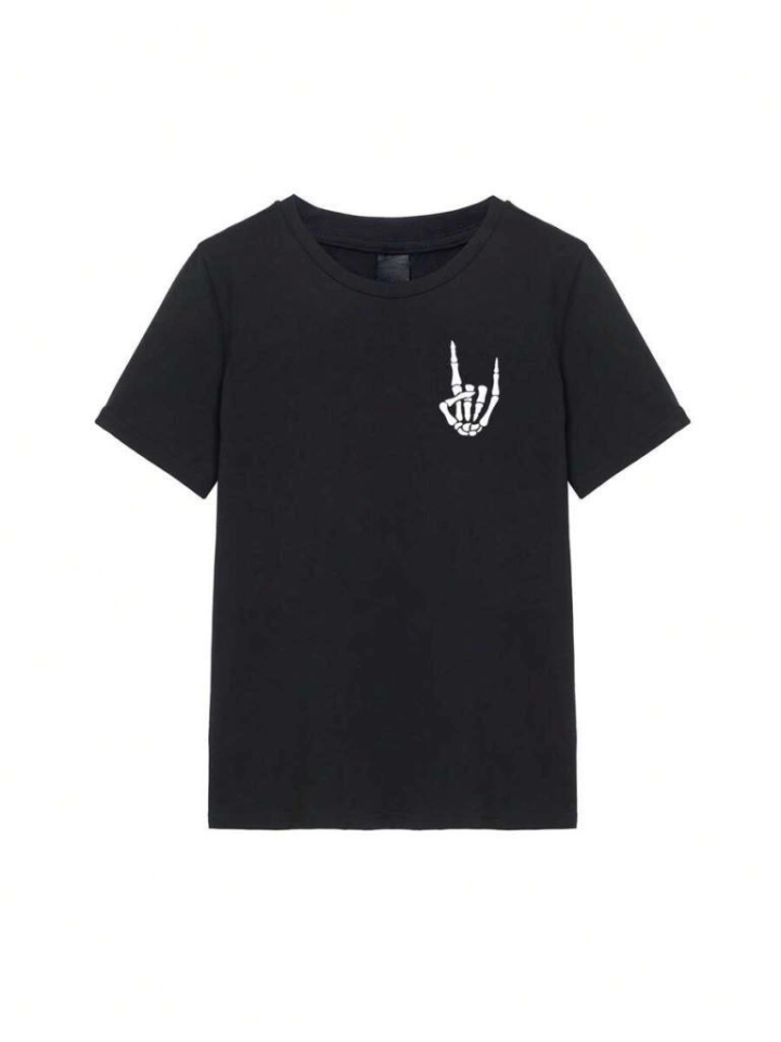 Erkek Baskılı Oversize T-shirt - Siyah