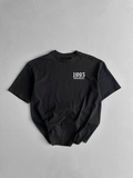 Baskılı Oversize Bisiklet Yaka T-shirt - Siyah